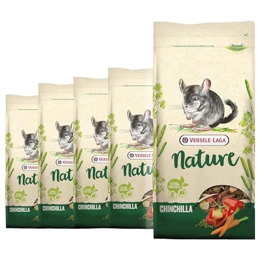 VERSELE-LAGA - Nature Chinchilla - Mélange Varié et Riche en Fibres pour Chinchillas - 5x700g