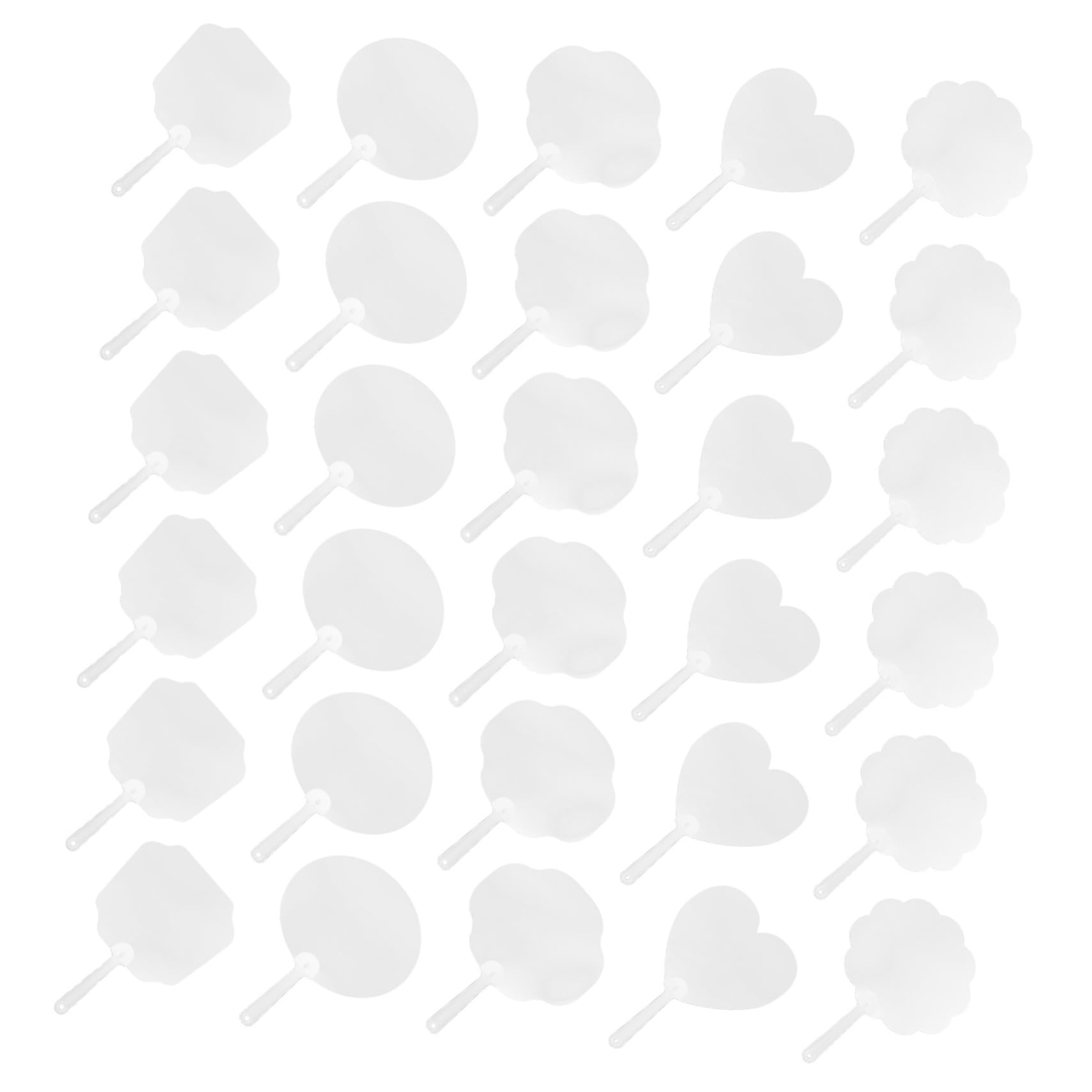 HEMOTON Ventaglio Vuoto Portatile da Mano 50 Pezzi in Pvc per Disegno DIY | Ragazzo Ragazza, Uso Pittura e Graffiti, Design Trasparente, Stile Misto, Accessorio per Attività Creative Stile Casuale