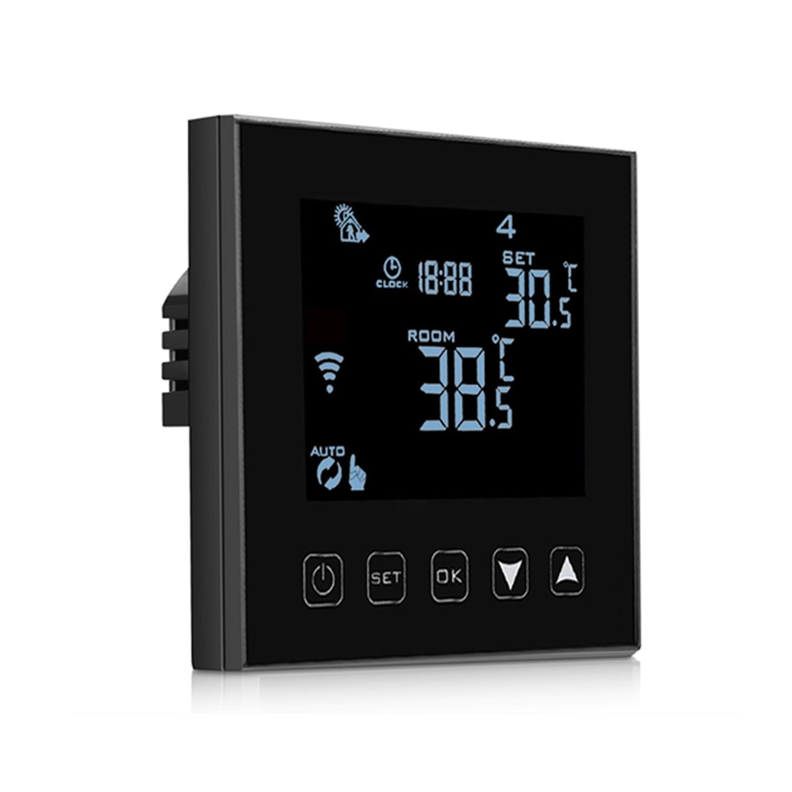 Smart WiFi Touch Termostat Bezprzewodowy regulator temperatury do wody/elektrycznego ogrzewania podłogowego Woda/kocioł gazowy działa Informacja O ZgodnośCi(16A Electric Black)