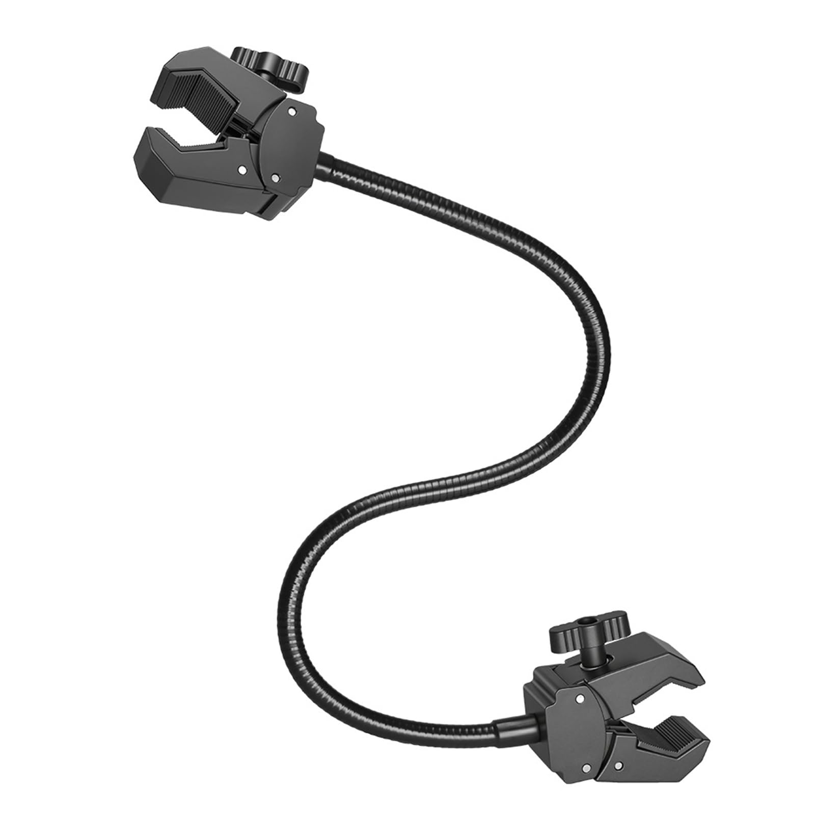 Universally Heavy Duty Flexible Arm Clamp for Photography Video Equipment and Outdoor Mounting Applications Strong Hold Metal Double Clamp Flexible Arm Photography Light Stand