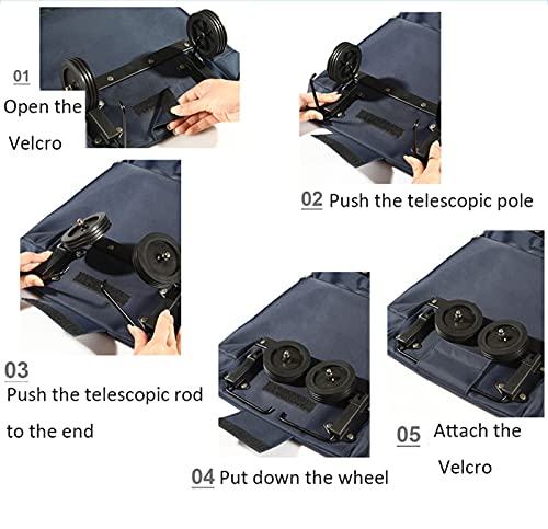 Einkaufstrolley Faltbare Trolley Taschen Faltbare mit Rädern Wiederverwendbare Einkaufstaschen 2–1 Einkaufswagen für… – Bild 6
