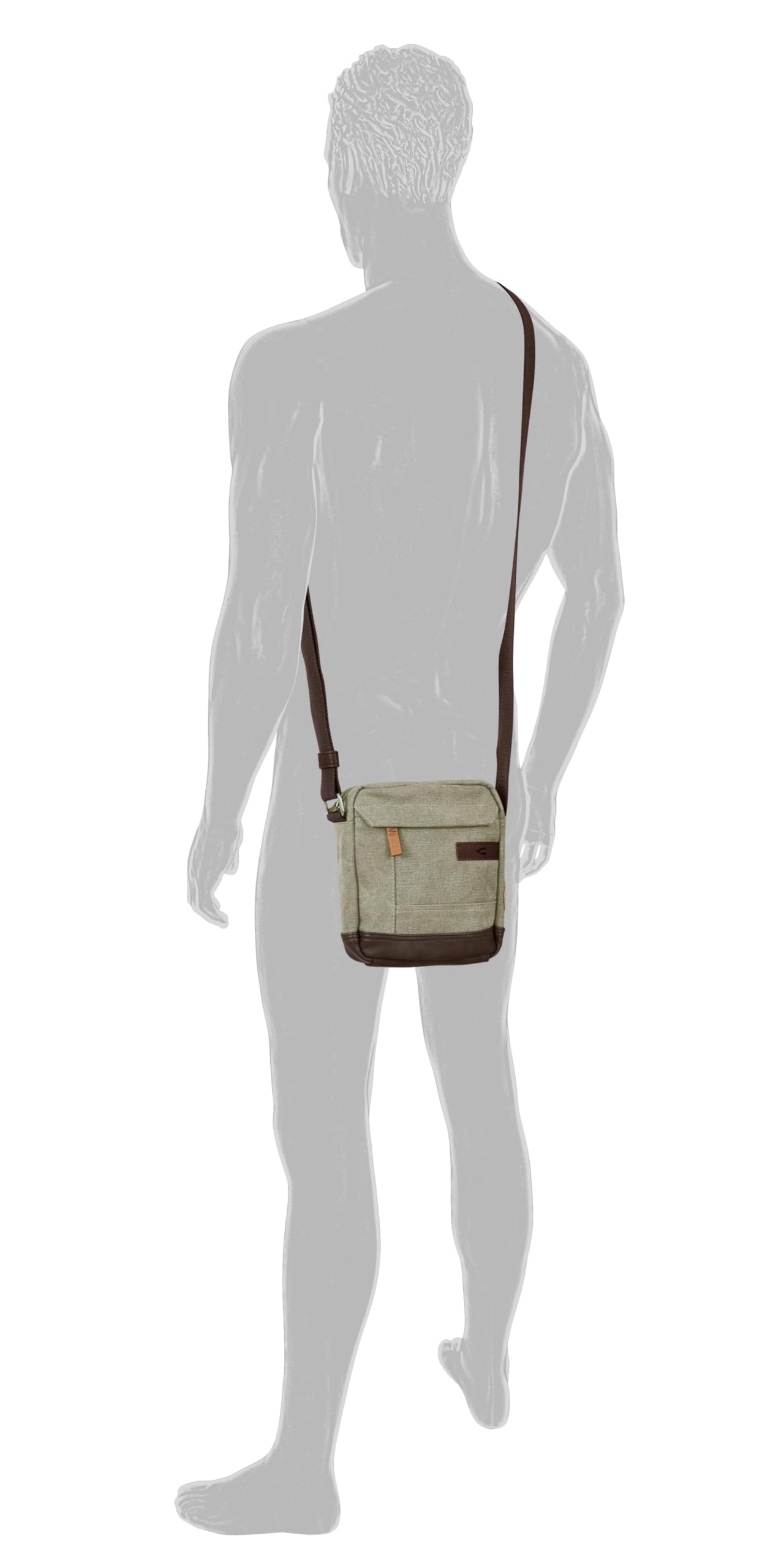 camel active Air męska torba na ramię Crossbody Bag mała, zielony, S, 004072
