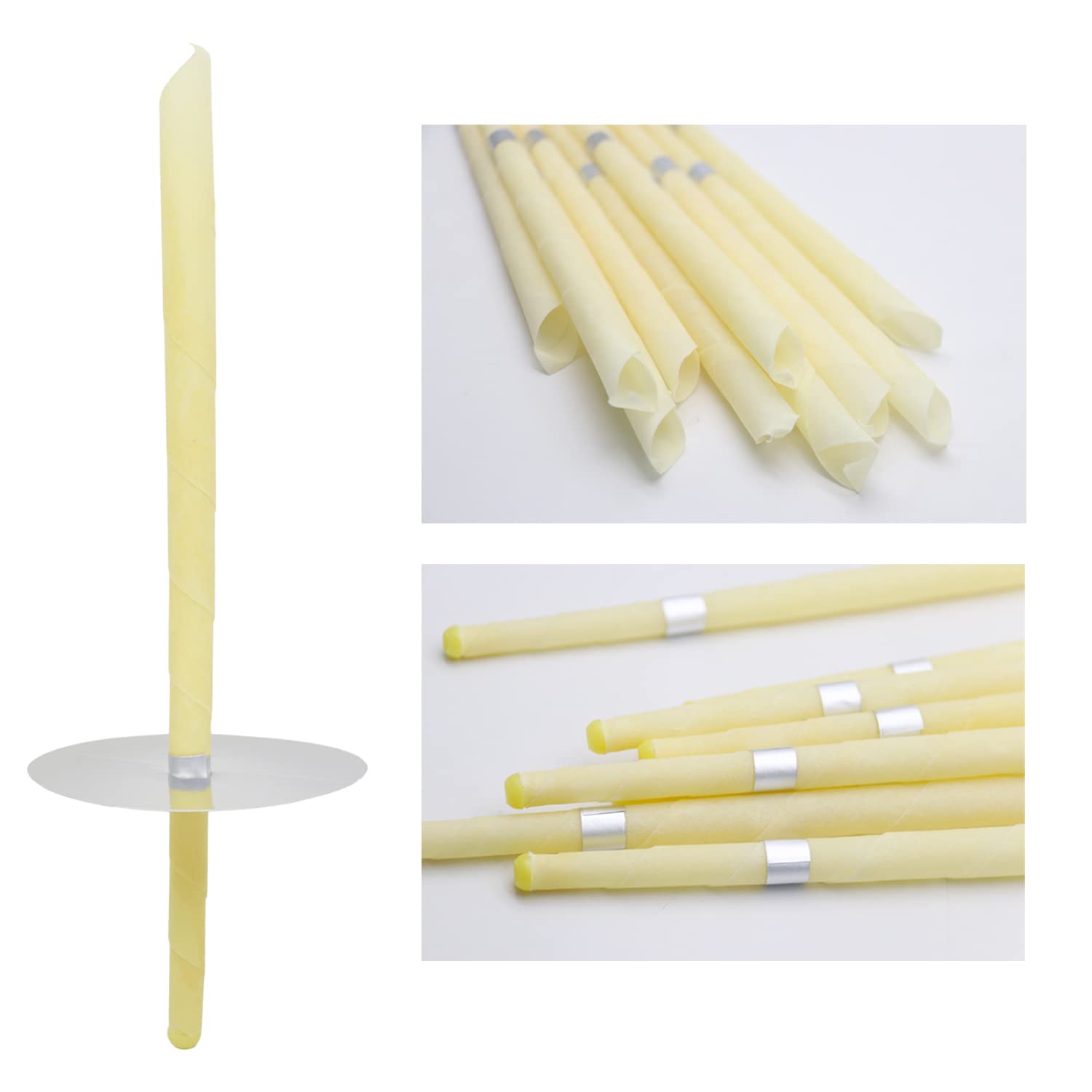 20 PCS Coni per orecchie,candele coniche, rimozione del cerume,- Cera d’Api e Mussola di Cotone Naturale con Filtri e Dischi Protettivi