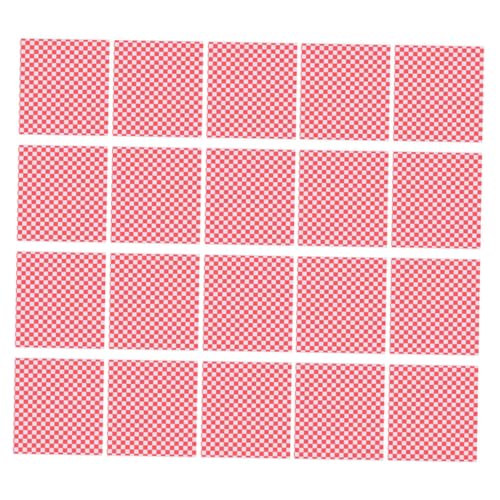 HOUDERCO 400個 入りヴィンテージ格子柄食品包装紙 ハンバーガー 揚げ物用 フードラッピングペーパー 家用キッチン ベーカリー カフェ対応