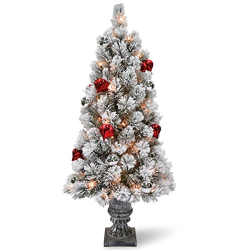 National Tree 4 Foot Snowy Bristle Pine Entrance Tree