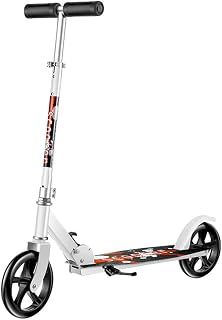 ZAIHW Scooter for Adults/Teens, Big Wheels Scooter Easy Folding Kick Scooter Durable Push Scooter Support 220lbs Suitable for Age 8 Up Kids (color : White)