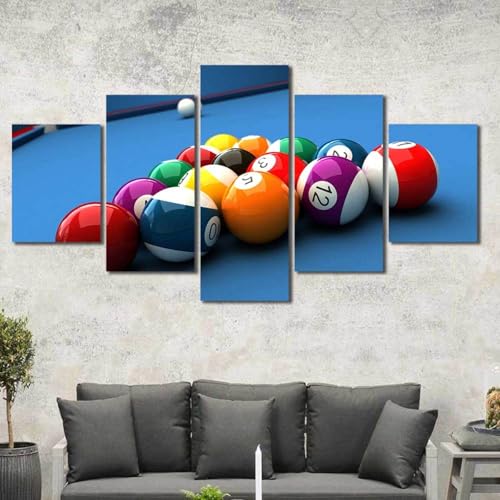 Impression sur toile 5 parties billard pour decoration murale salon moderne