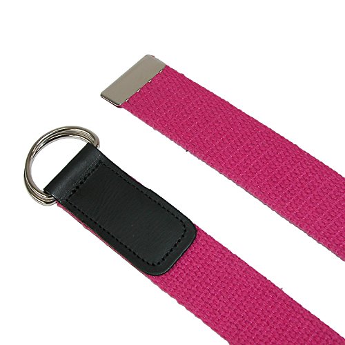 CTM Plus Size Cotton Web Belt with Double D Ring Buckle2