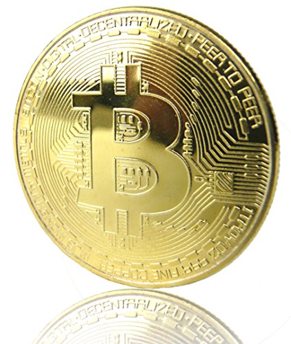 LZWIN rexul (TM) 1 x vergoldet Bitcoin Münze Collectible BTC Medaille Art Collection Geschenk Physikalische