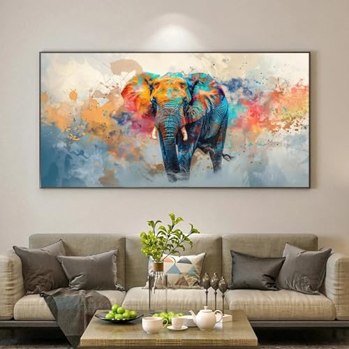 Affiches d'éléphants pour masquer un mur vide avec une grande toile