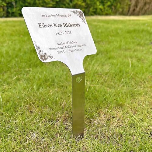 Memorial Plaques with Stake Engraved Metal Plaque for Grave Marker Plate Tree