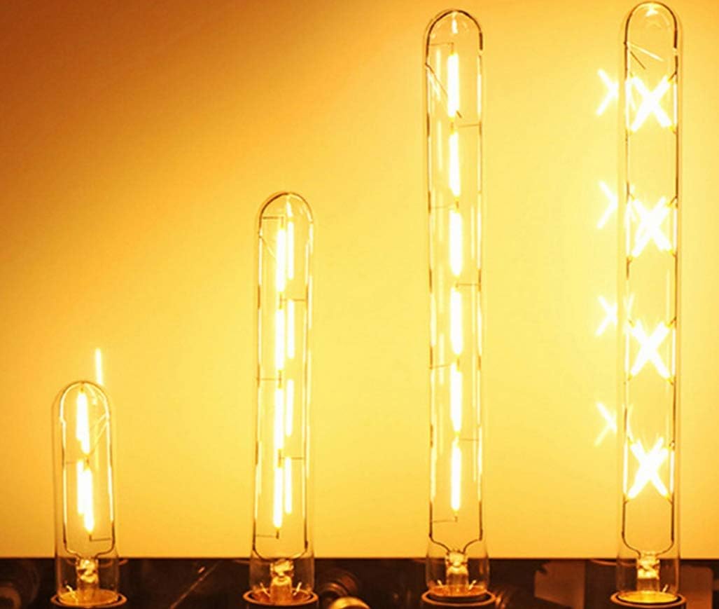 CTKcom T300 LED 6W Dimmable Vintage Edison Light Bulb T300 Long Tube LED Filament Bulb LED Tubular Edison Lights,E26 Medium Base, Warm White 2300K,6 Watt(60W Equivalent),Dimmable,3 Pack (Amber Glass)
