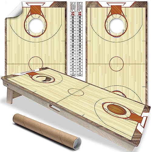 Cornhole Board Wraps and Decals for Boards Set of 2 Skins Professional Vinyl Covers Sticker Basketball Court Hooper Art Cornhole Wraps Stickers Cornhole Skins Cornhole Wraps for Boards