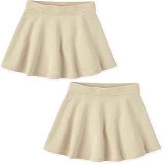 The Children's Place Girls' Active French Terry Skirt 2-Pack - Soft, Comfortable Skorts with Attached Shorts