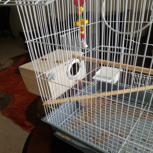 Image of Transparent Parakeet Nesting Box,Wooden Parrot Nest Breeding Box with Perch Natural Bird House for Cage Suitable for Lovebirds Cockatiels Canaries