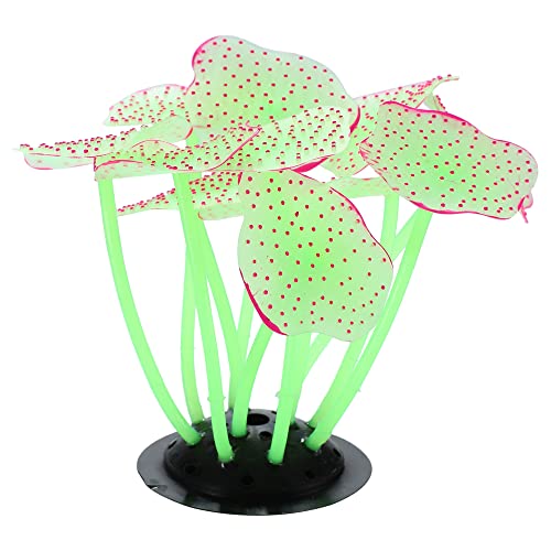 VOCOSTE Silicone Glowing Aquarium Mushroom Coral, for Fish Tank Green