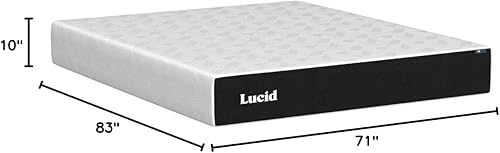 Miniatura 59 de LUCID - Colchón de espuma viscoelástica de 10 pulgadas, sensación media, infundido con carbón de bambú y gel, en caja, regula la temperatura, alivio