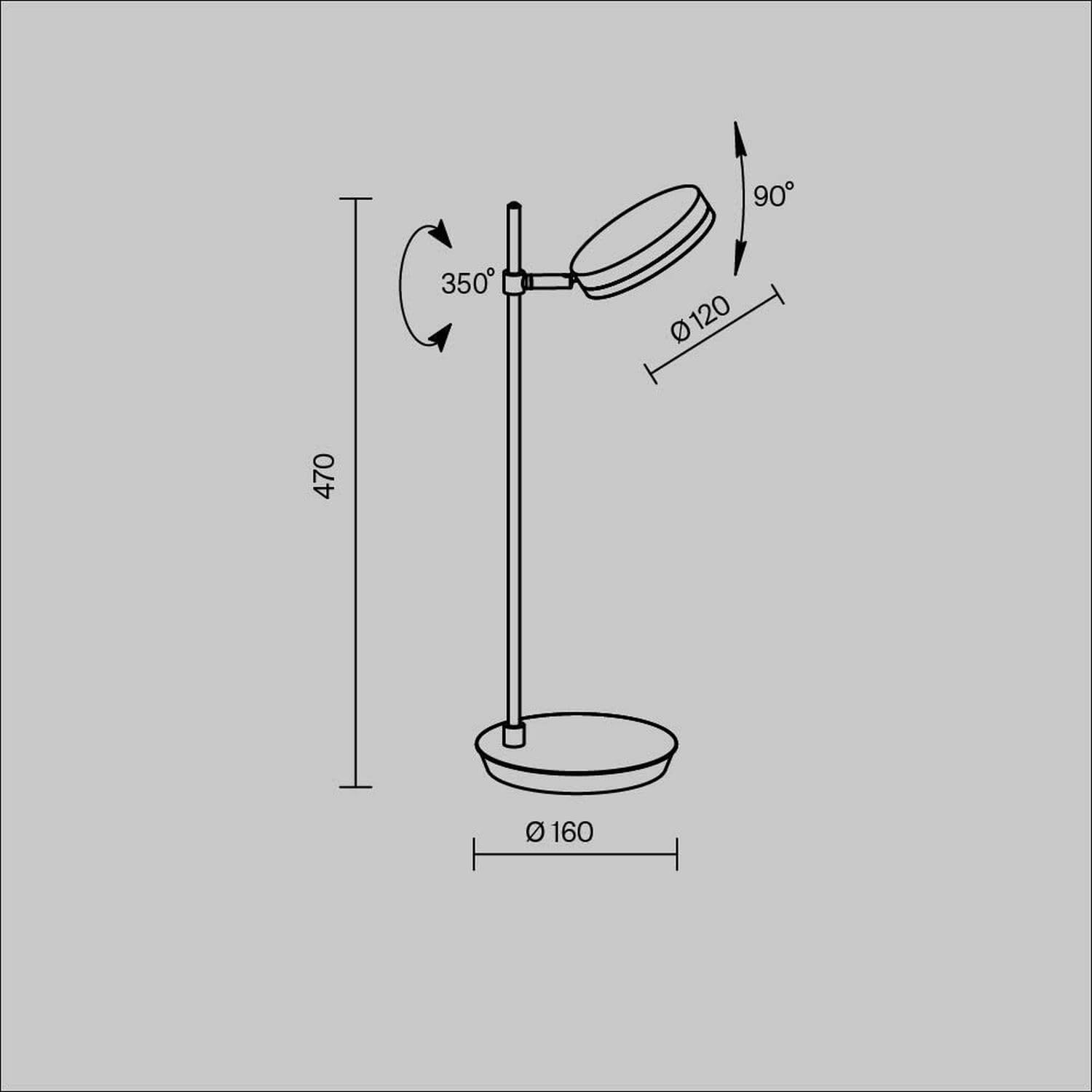 Licht-Erlebnisse LED Tischlampe Metall Schwarz Büro Wohnzimmer 47 cm 8 W 420 lm 3000 K dimmbar Modern bewegliche Tischleuchte Schreibtisch JILO