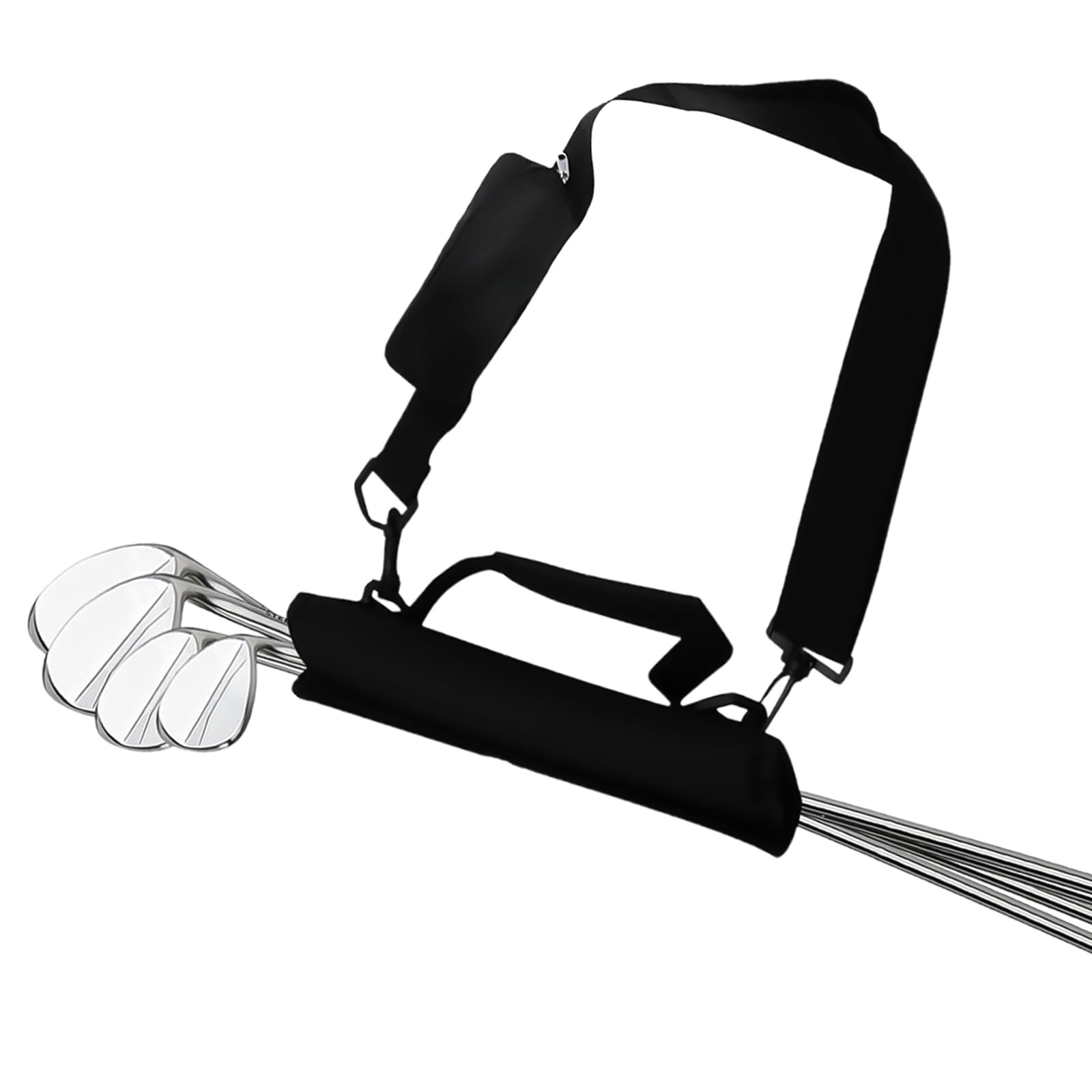 Golf Club Bag Mini Lightweight Foldable for Men Women Kids Driving Range Course Practice Durable Shoulder Strap Golf Carry Bag Pencil Travel Bag with Pocket Black