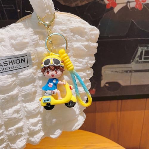 Image of Cute Cartoon Character Silicone 3D Key Chain with Strap Charm & Metal Hook, Merchandise Key Rings Gift for Kids Girls Boys Men & Women