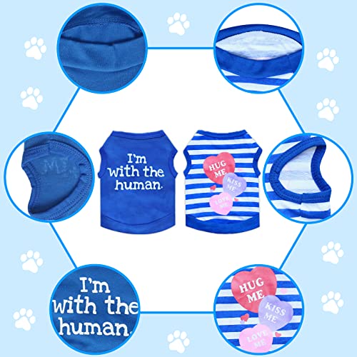 Deggod 6 Pieces Dog Shirts For Small Medium Dogs, Breathable Pet Printed Vest Clothes Summer Dog Clothing Pullover Soft T Shirt For Boy Puppy Chihuahua Christmas New Year Apparel (L, Blue) #TOP1