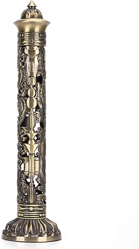 Miniatura 5 de Quemador de incienso para regalo, horno de incienso vertical, ornamento, incensario, adornos de bronce, decoración artesanal, dragón, fénix, tono de