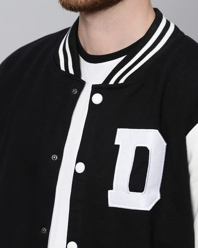 Image of BE SAVAGE Men's Cotton Blend Standard Length Varsity Jacket