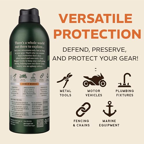 Gear Hugger Rust Protection (11 oz, Pack of 2), Rust Remover & Rust Prevention Spray - Eco-Friendly Anti Rust Spray, No Petroleum, No PTFE, Plant Based — view 6