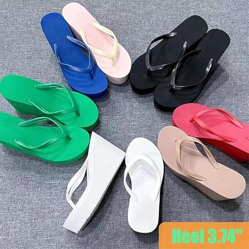 Women's Wedge High Heel Flip Flops Sandals Platform Wedge Sandals with Comfortable Platform Arch Support Walking Outdoor Rubber Soles4