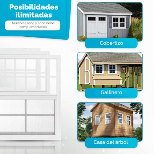 Ventanas de cobertizo 61x91 de aluminio blanco corredera vertical con vidrio 6
