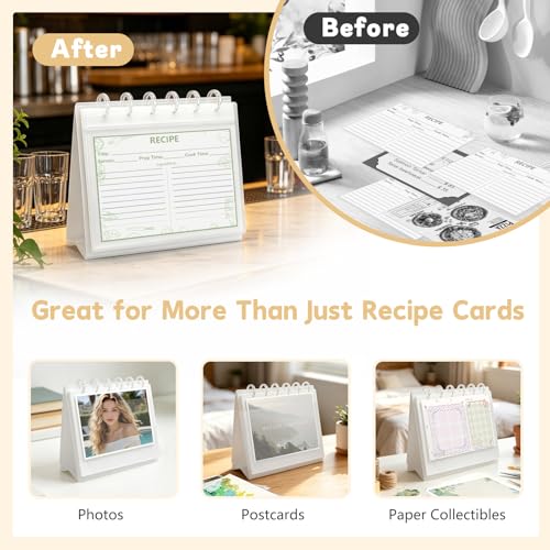 Carpeta de libro de cocina para cocina con libro de almacenamiento de tarjetas de recetas 5