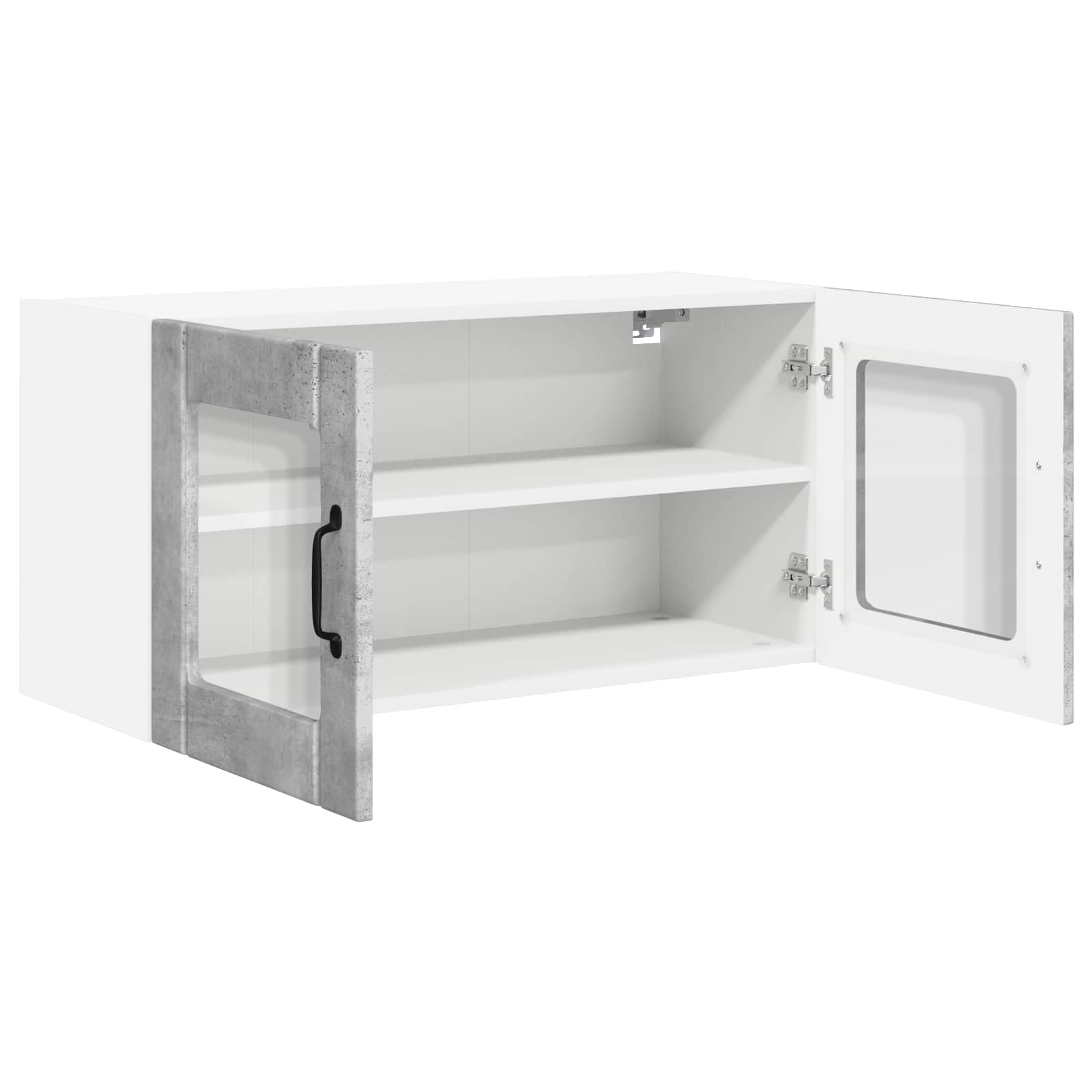 Küchenwandschrank in Beton Grau, 80 x 31 x 40 cm, Hängeschrank mit 2 Türen, Küchenschrank aus Holzwerkstoff, Wandküchenschrank für Küchenorganisation