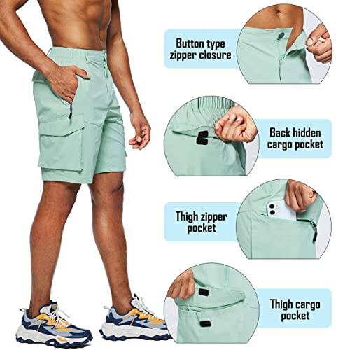 Pudolla Men's Hiking Cargo Shorts Quick Dry Outdoor Travel Shorts For Men With Multi Pocket For Fishing Camping Casual (Arona X-Large) #TOP3
