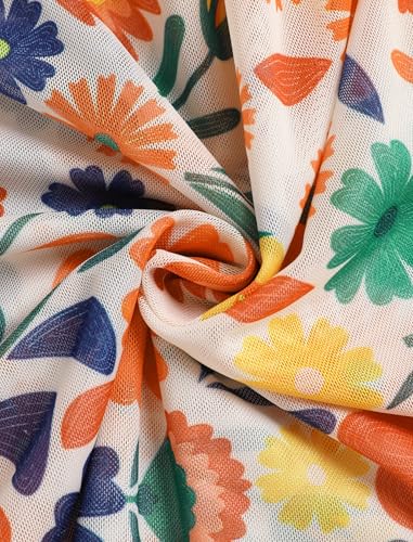 Image of ZAFUL Boho Beach Cover Ups for Women Sarong Coverups Sheer Bikini Chiffon Wraps Skirts for Swimwear