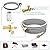 Propane Brass 4 Port Tee Kit Propane Brass Tee Adapter Kit 5FT and 12FT Stainless Braided Hoses Allow for Connection Between Auxiliary Propane Cylinder and Propane Appliances for Tank RV Camping