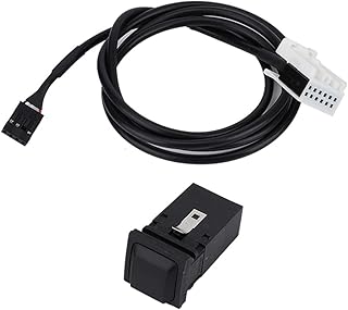 Plugue de interruptor auxiliar, adaptador auxiliar de metal + substituição de plástico para MK6 MK5 Sagitar para carro