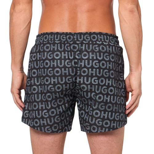 HUGO Men's Standard Allover Logo Swim Trunks2