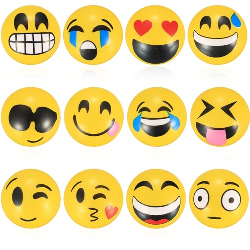 Lzijun Stressball 12 Stücke Anti stressball Stressbälle für Kinder & Erwachsene, Mitgebsel & Gastgeschenke für Kindergeburtstag & Weihnachten - Stressball Spielzeug