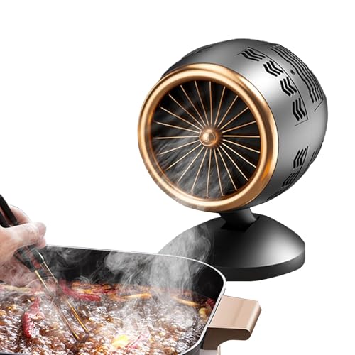 Campana extractora de cocina portátil – Campana extractora de cocina portátil, campana extractora de escritorio compacta con doble filtro | Extractor de aire de 2 velocidades para cocinar E
