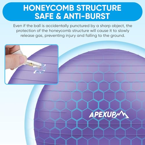 image for APEXUP Yoga Ball Exercise Ball, Anti Slip Stability Ball Chair, Heavy 