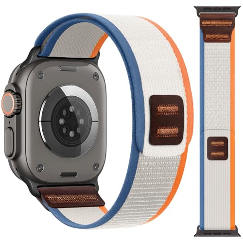 Ronkakar Trail Loop Cuir Compatible avec Bracelet Apple Watch Ultra 3 2 Ultra 49mm 46mm 45mm 44mm Femmes Hommes, Tissu élastique Sport Nylon Bracelets pour iWatch Série 11 10 9 8 7 6 5 4 SE 3 2 1
