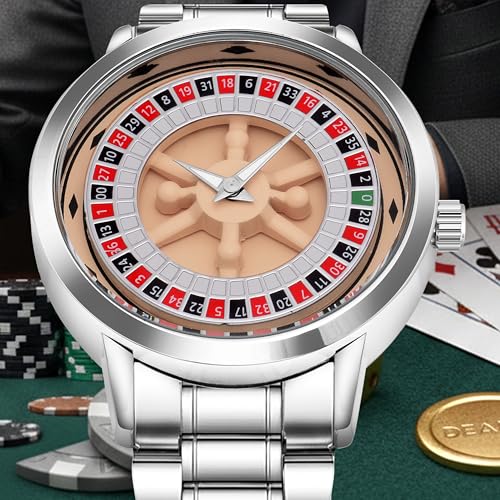 Image of Branded Men's Sport Quartz Watch Arrow Wheel Dial 360 Rotating Casual Fashion Stainless Steel Alloy Mens & Boy's Luxury Metal Gift Creative Watch