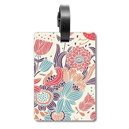 Étiquette à bagage motif feuilles pour valise et sac de voyage