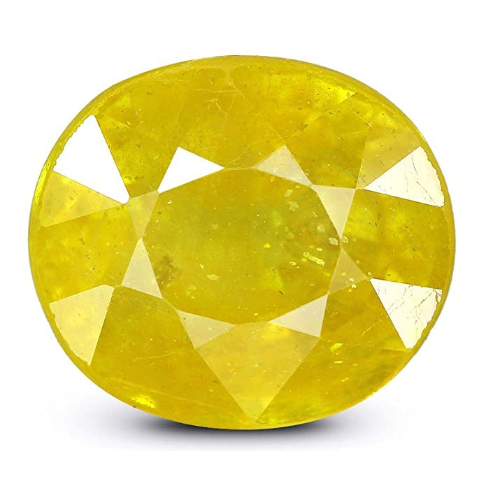9.25 Ratti - 8.45 Carat Unheated Untreated Ceylone Yellow Sapphire Pukhraj Stone Original Certified Natural Gemstone