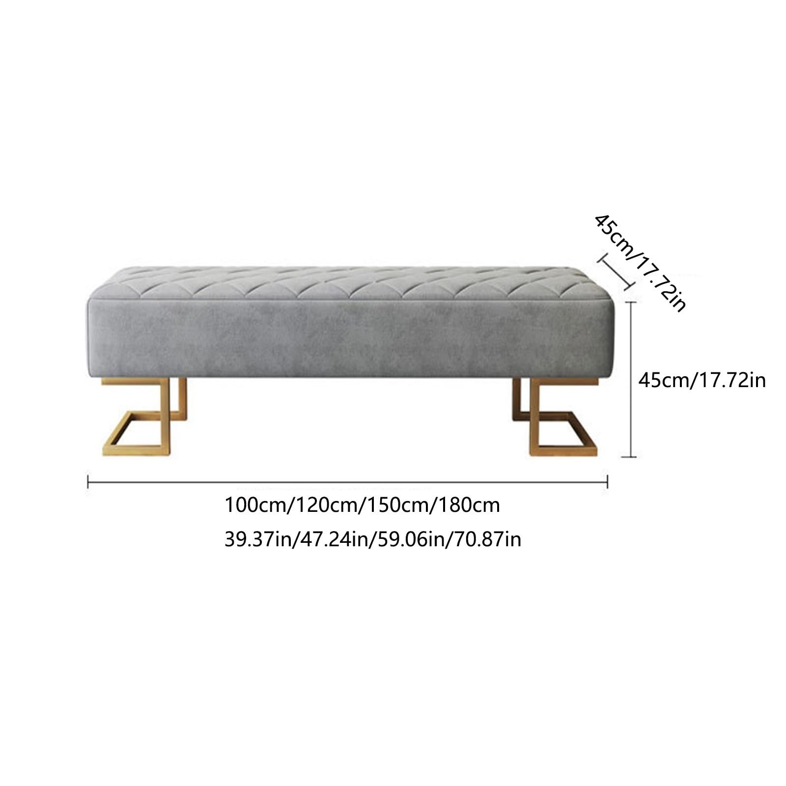 RENEESME Foot Stool for Bed Storage Footstool Bench Extra Long Padded Bedroom Bench with Large Storage Space for Living Room, Entryway, Bedroom Bed Step Stools for High Beds(180 * 45 * 45cm)
