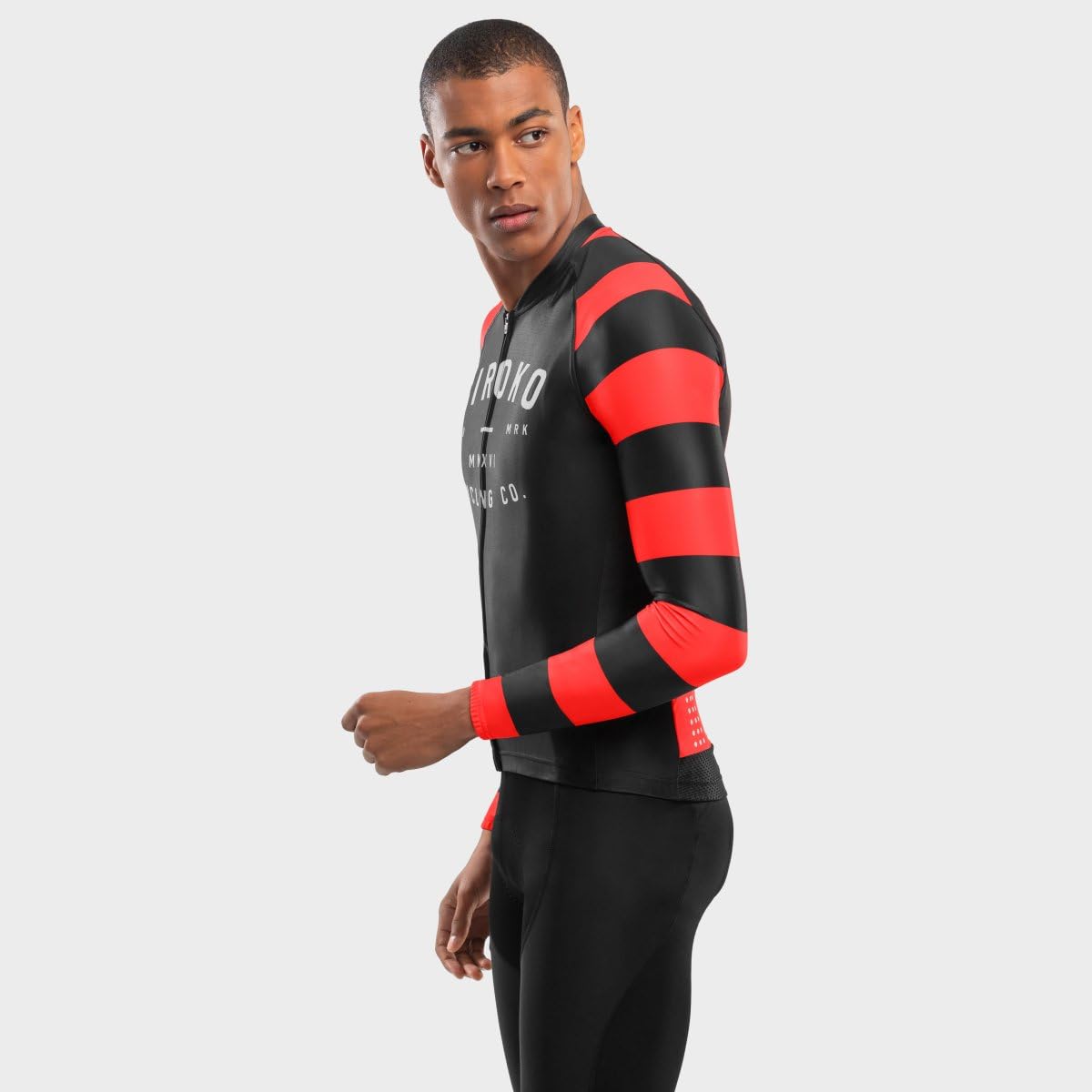 SIROKO - Maillot Manga Larga para Ciclismo M2 Rider - XS - Negro/Rojo