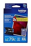 Brother Printer LC79C Super High Yield (XXL) Cyan Cartridge Ink - Retail Packaging