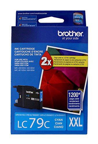 Brother Printer LC79C Super High Yield (XXL) Cyan Cartridge Ink, Small