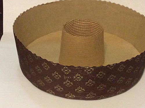 12 Pc. Paper Tube Bundt Pan 8" Brown And Gold Design For Decorative Display, Parties, Oven Safe & Disposable, Food Cake Pan - W 8'' - H 2-3/8 (Pack Of 12) #TOP1
