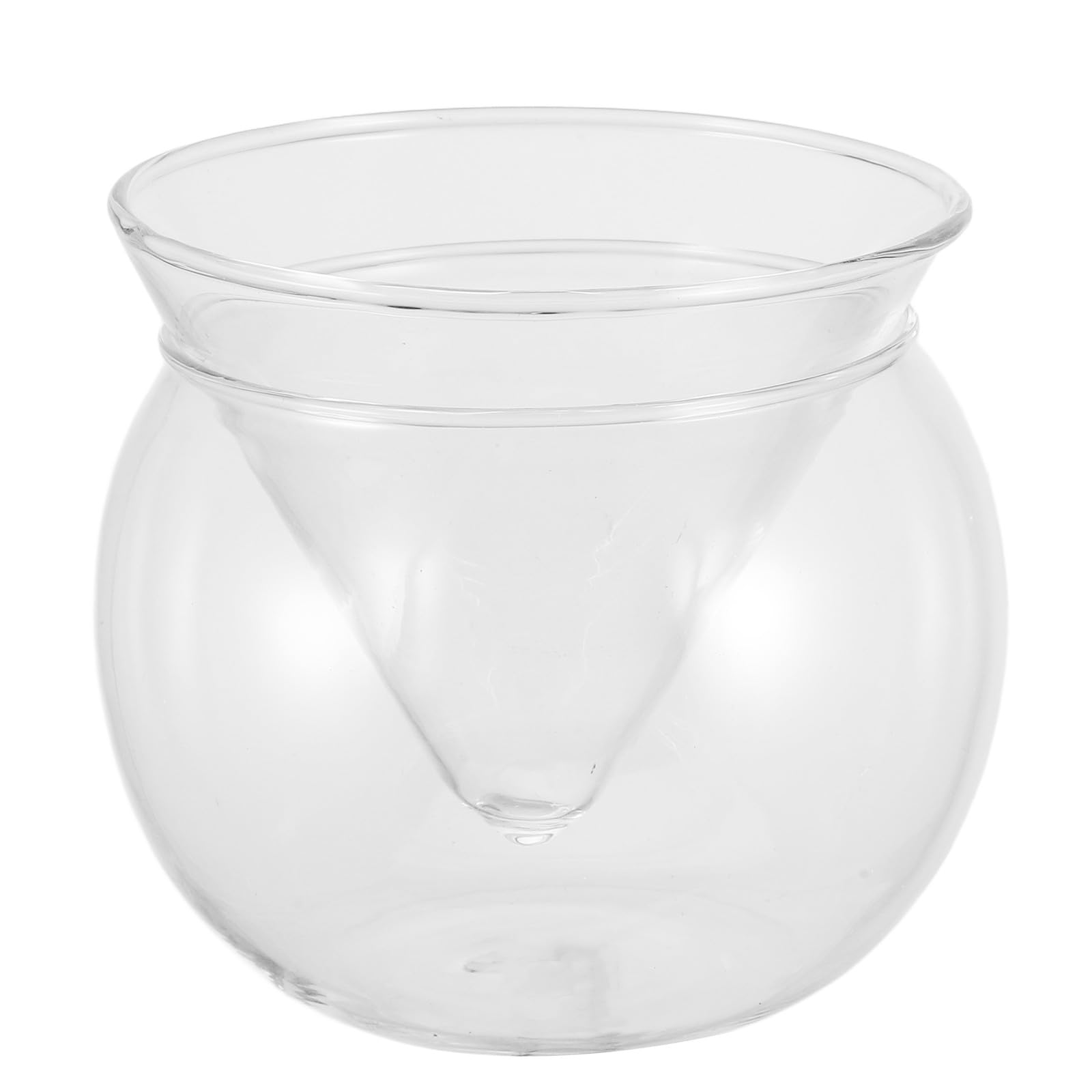 Cabilock Creative Cocktail Glass with Triangle Base 10 4x10 4x9 5cm Small Spherical Ice-chilling Drinking Glass for Home